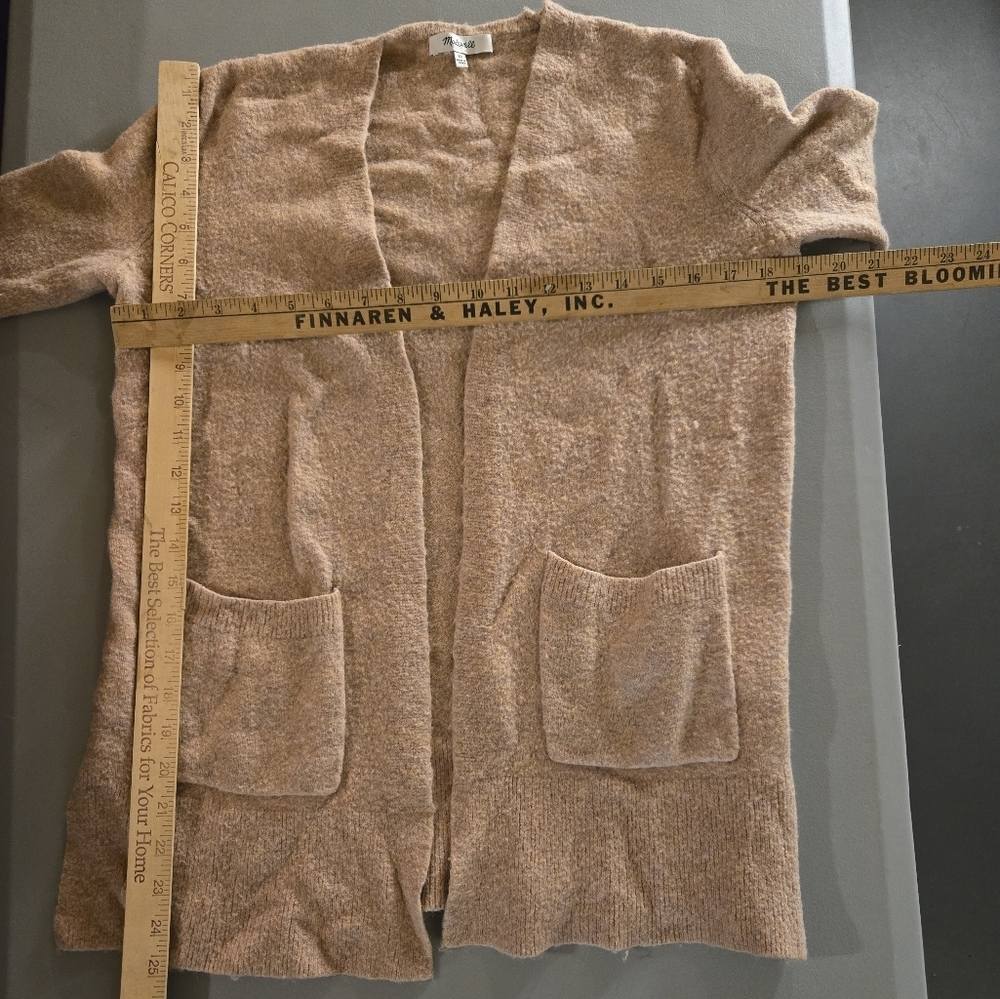 Madewell Cardigan Sweater Womens XS Mauve Wool Blend Oversized Long Slv Marble - Picture 8 of 9